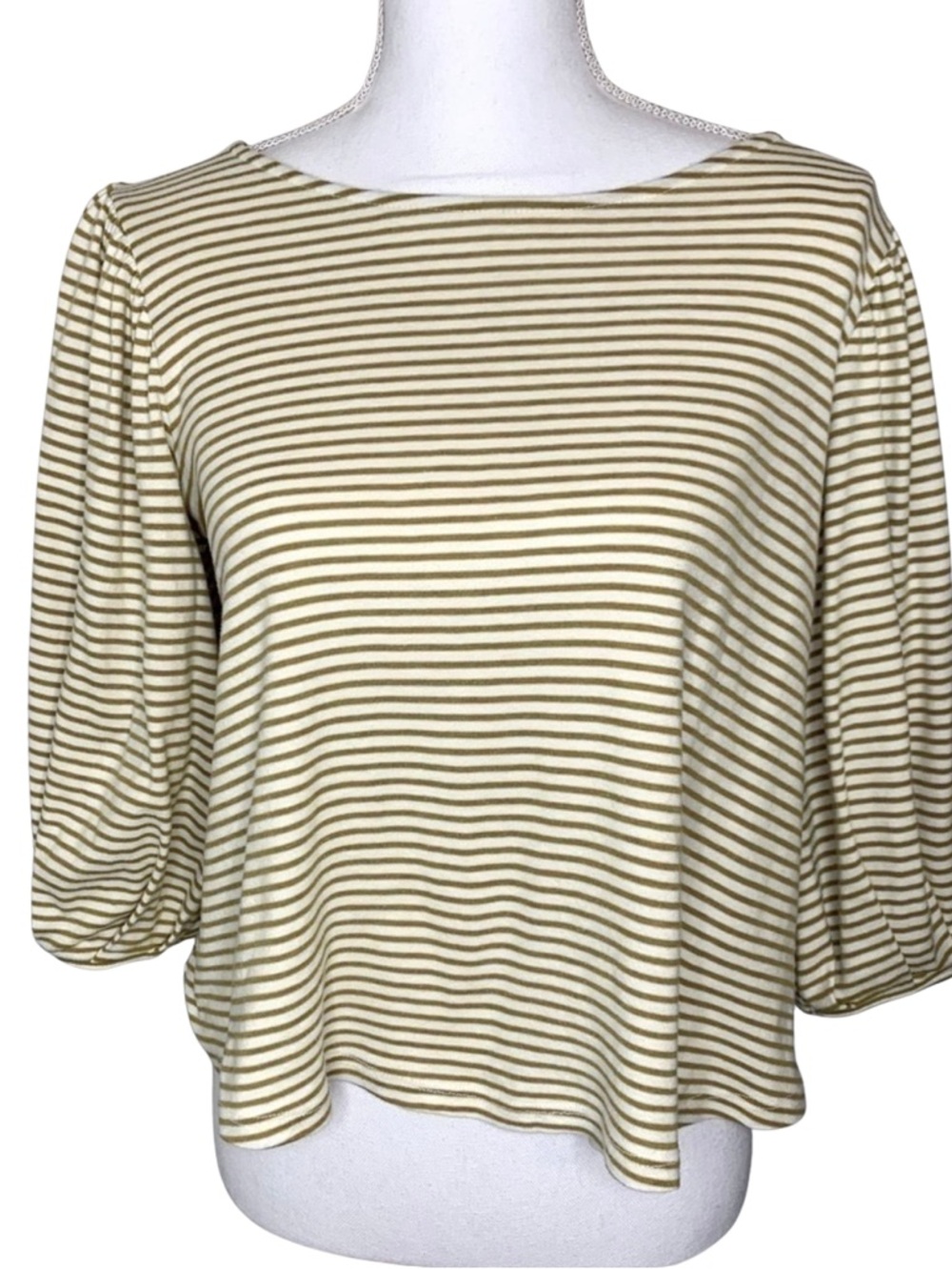 Anthropologie eri & ali Women Stripe Boho Top‎  Blouse Shirt Size Small